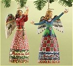 Angels with Dove Ornaments